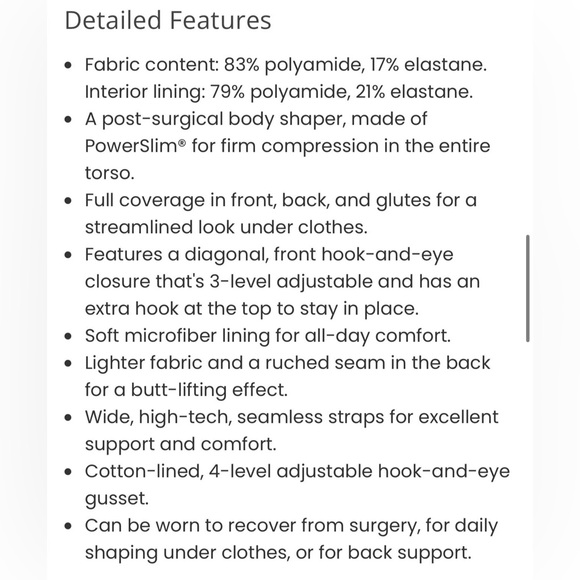 LEONISA 018513 CLASSIC BOTTOM FIRM BODY SHAPER DIAGONAL HOOK-AND-EYE Black NWT - Picture 11 of 12